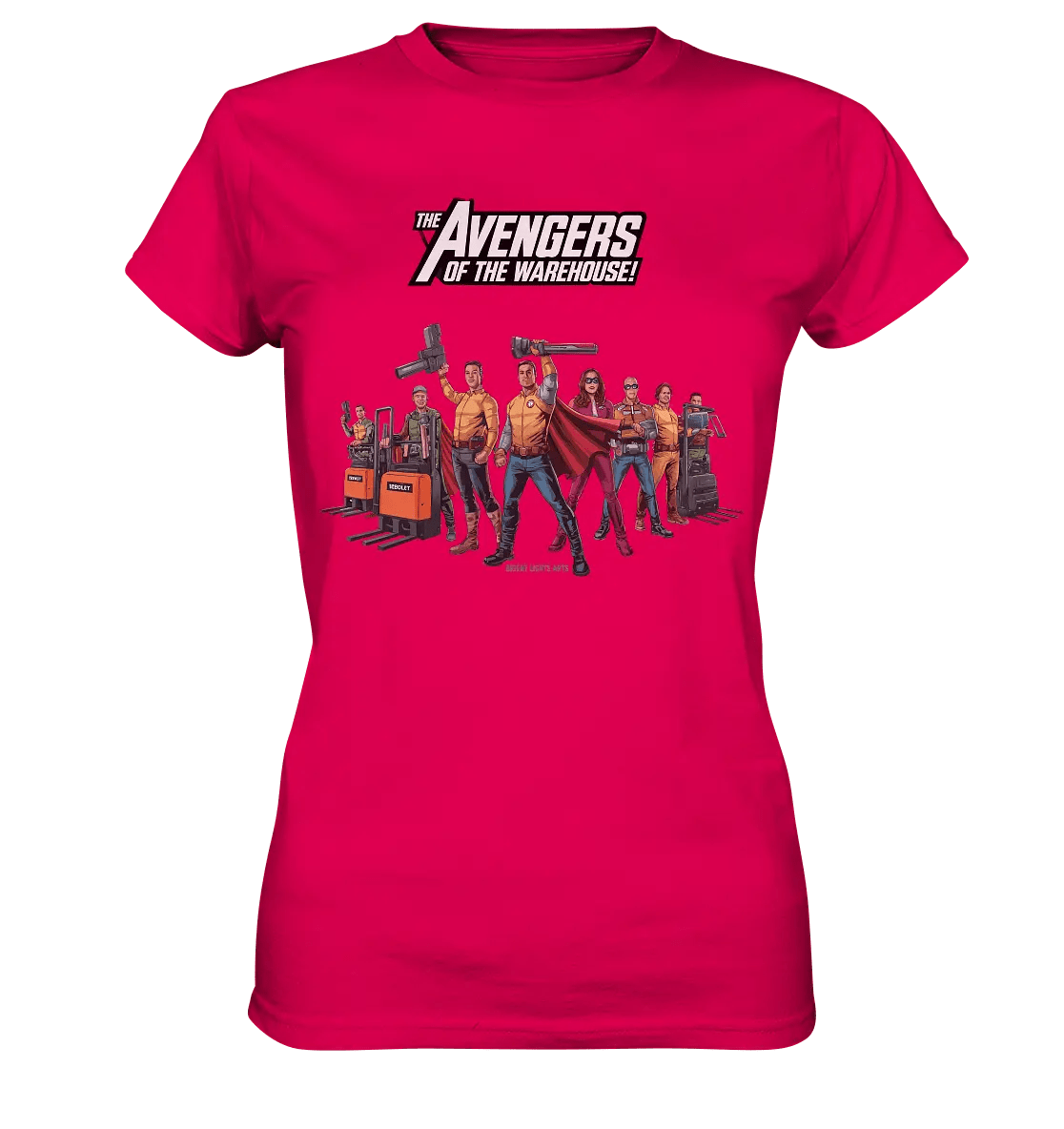 Lagerhelden – Humorvolle und kreative Teamwork Kunst - Ladies Premium Shirt - Bright Lights Arts