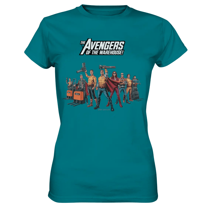 Lagerhelden – Humorvolle und kreative Teamwork Kunst - Ladies Premium Shirt - Bright Lights Arts