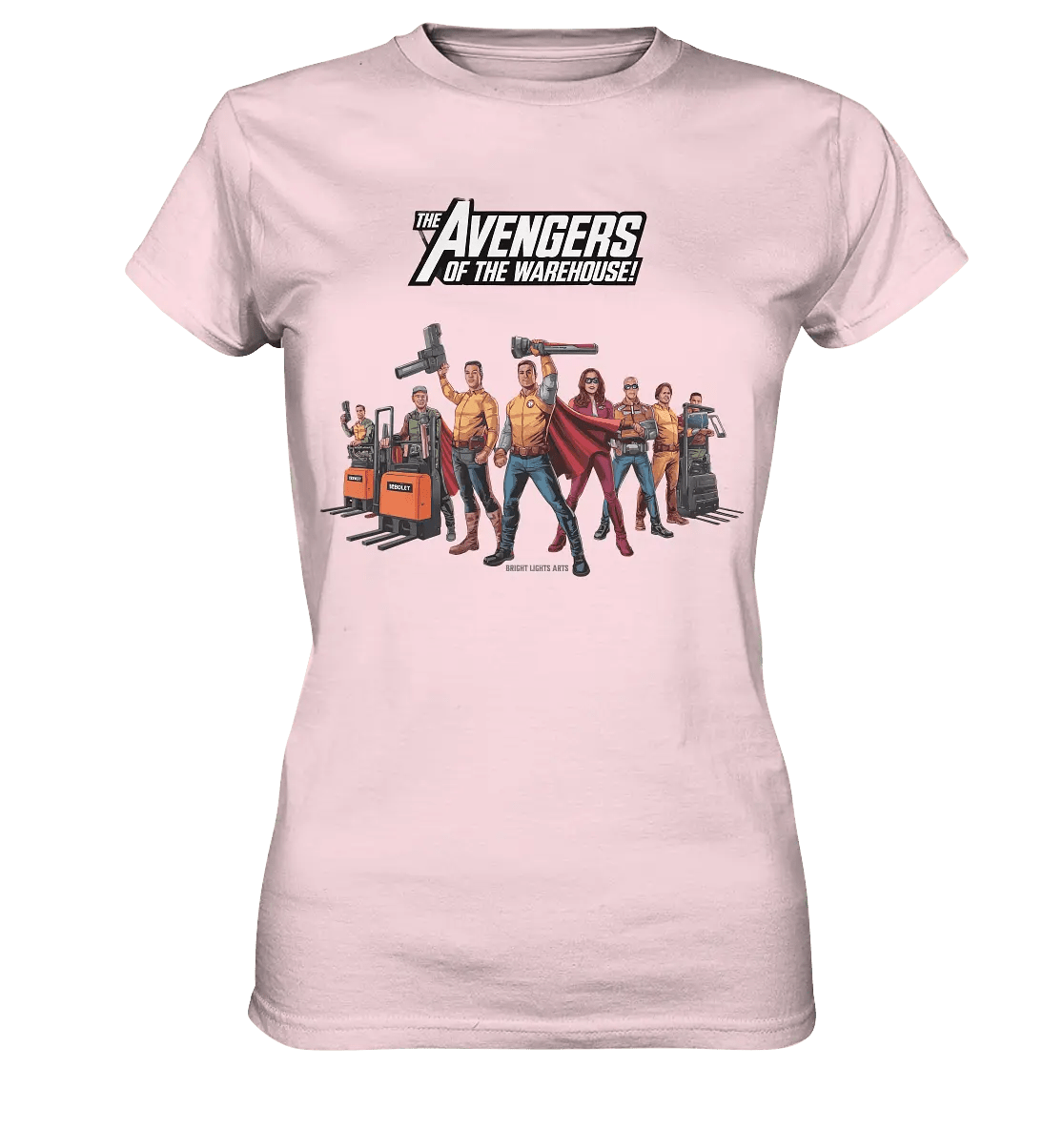 Lagerhelden – Humorvolle und kreative Teamwork Kunst - Ladies Premium Shirt - Bright Lights Arts