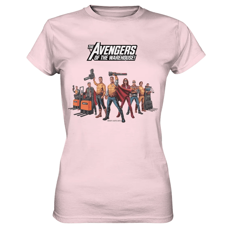 Lagerhelden – Humorvolle und kreative Teamwork Kunst - Ladies Premium Shirt - Bright Lights Arts