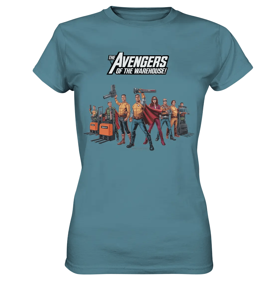 Lagerhelden – Humorvolle und kreative Teamwork Kunst - Ladies Premium Shirt - Bright Lights Arts