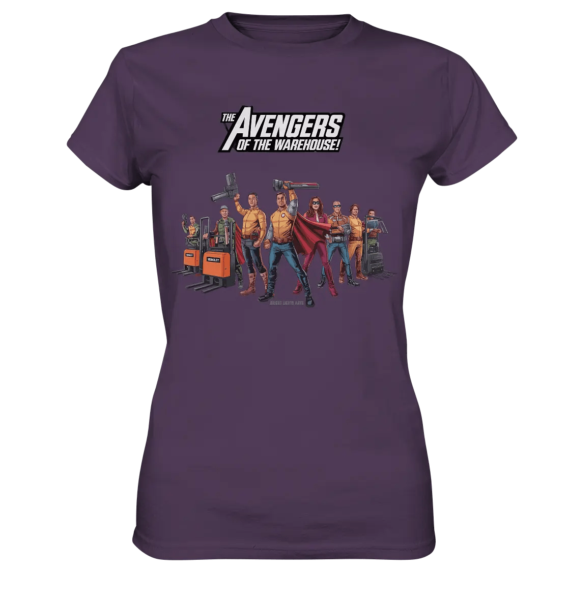 Lagerhelden – Humorvolle und kreative Teamwork Kunst - Ladies Premium Shirt - Bright Lights Arts