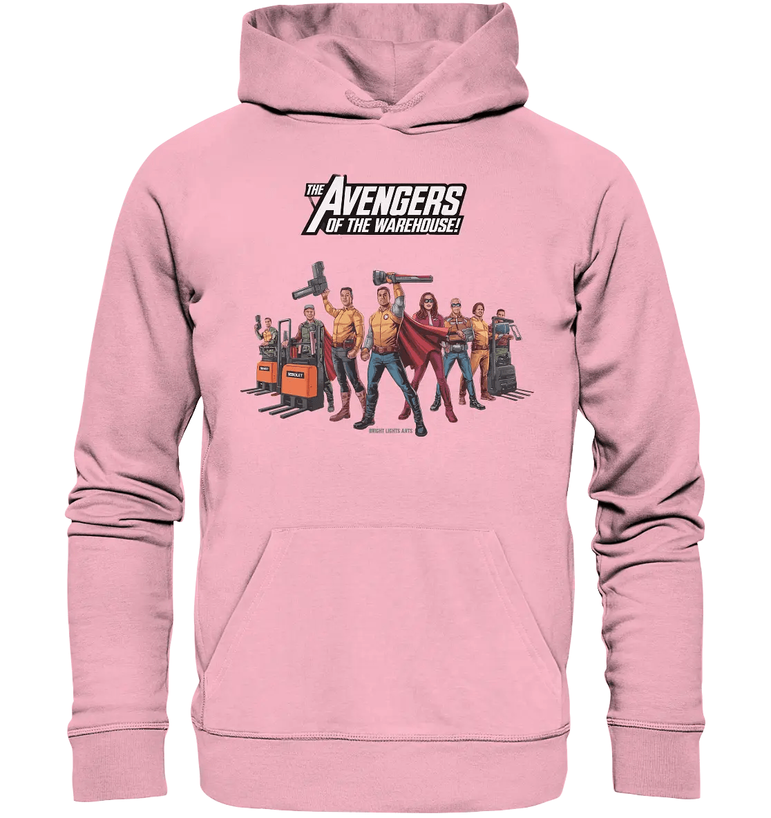 Lagerhelden – Humorvolle und kreative Teamwork Kunst - Organic Hoodie - Bright Lights Arts