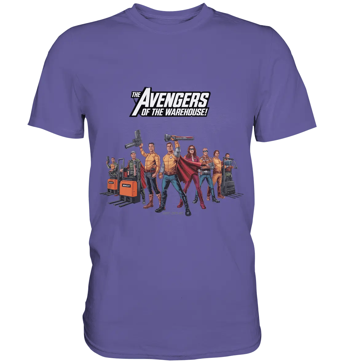 Lagerhelden – Humorvolle und kreative Teamwork Kunst - Premium Shirt - Bright Lights Arts