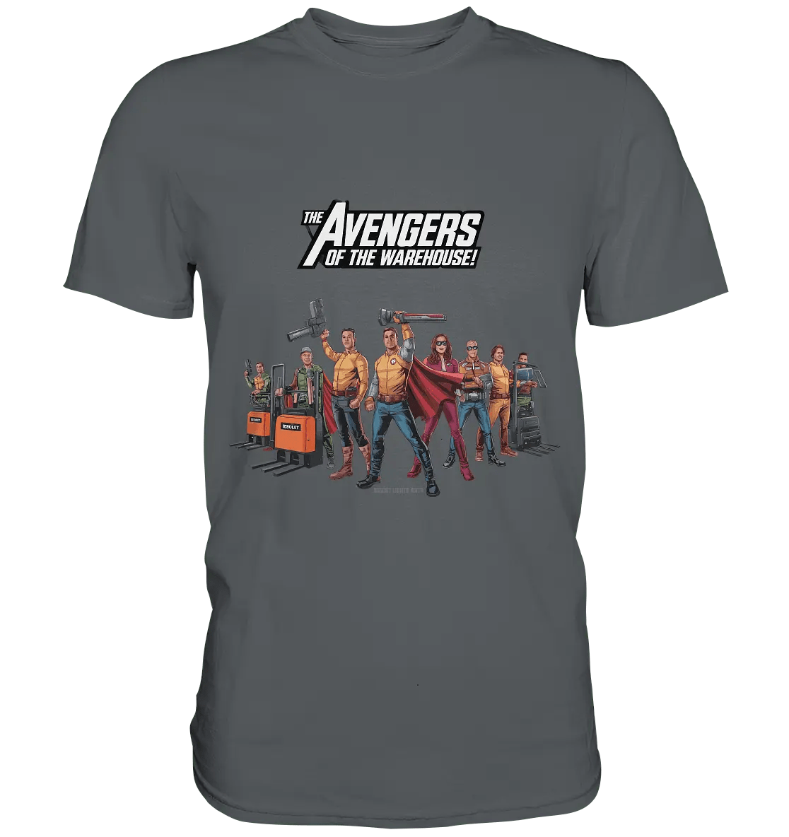 Lagerhelden – Humorvolle und kreative Teamwork Kunst - Premium Shirt - Bright Lights Arts