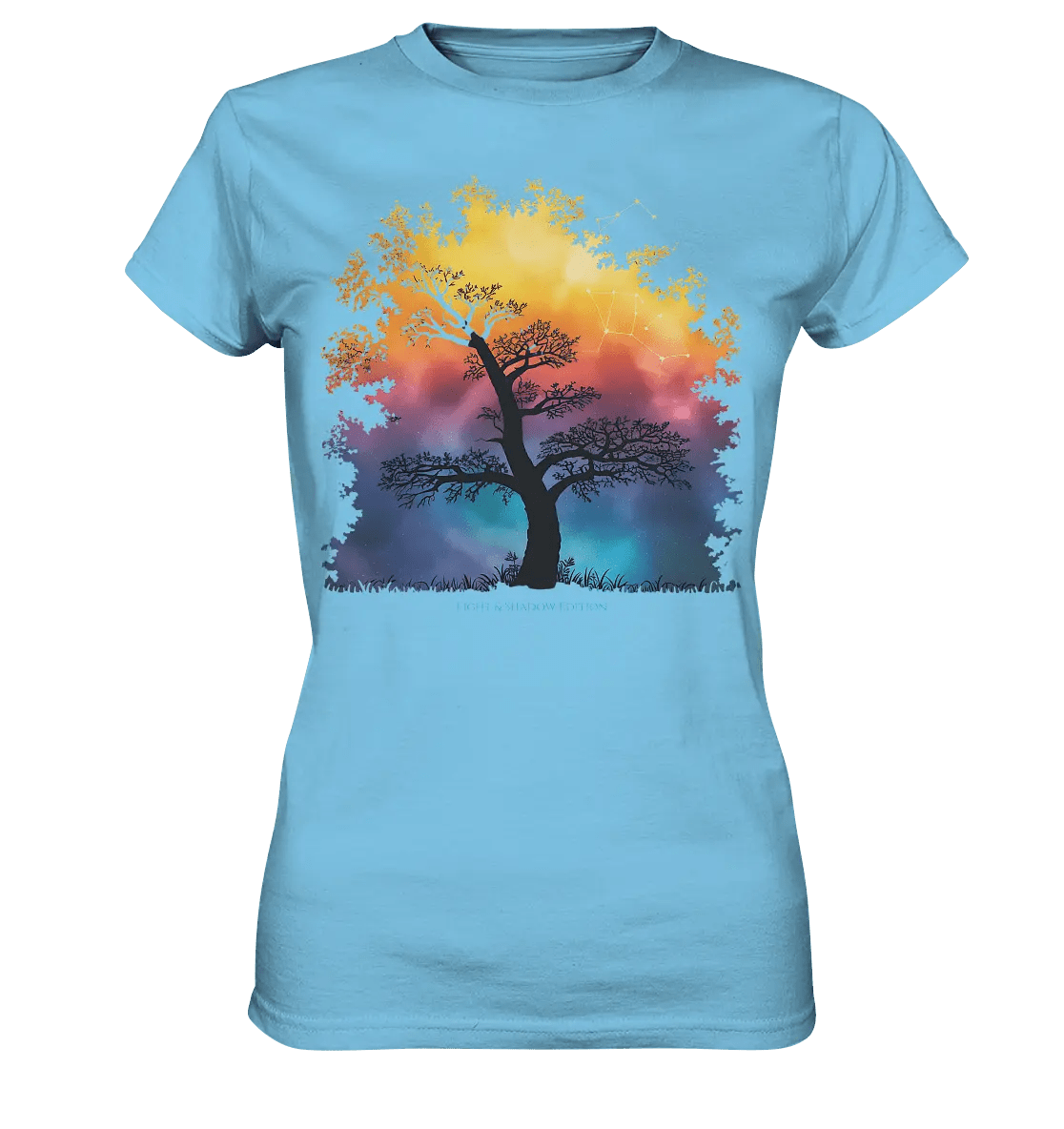 Licht & Schatten – Magische Baumlandschaft mit Sternbild - Ladies Premium Shirt - Bright Lights Arts