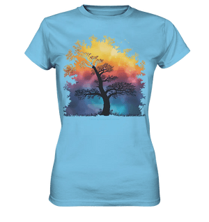 Licht & Schatten – Magische Baumlandschaft mit Sternbild - Ladies Premium Shirt - Bright Lights Arts