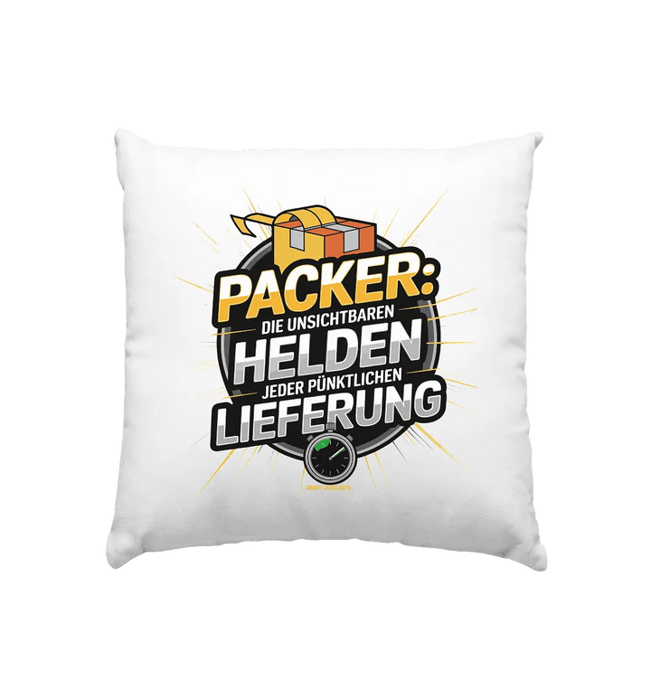 PACKER: Unsichtbare Helden der Logistik – Ein Design für Berufsstolz - Kissen 40x40cm - Bright Lights Arts