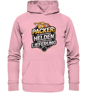 PACKER: Unsichtbare Helden der Logistik – Ein Design für Berufsstolz - Organic Hoodie - Bright Lights Arts