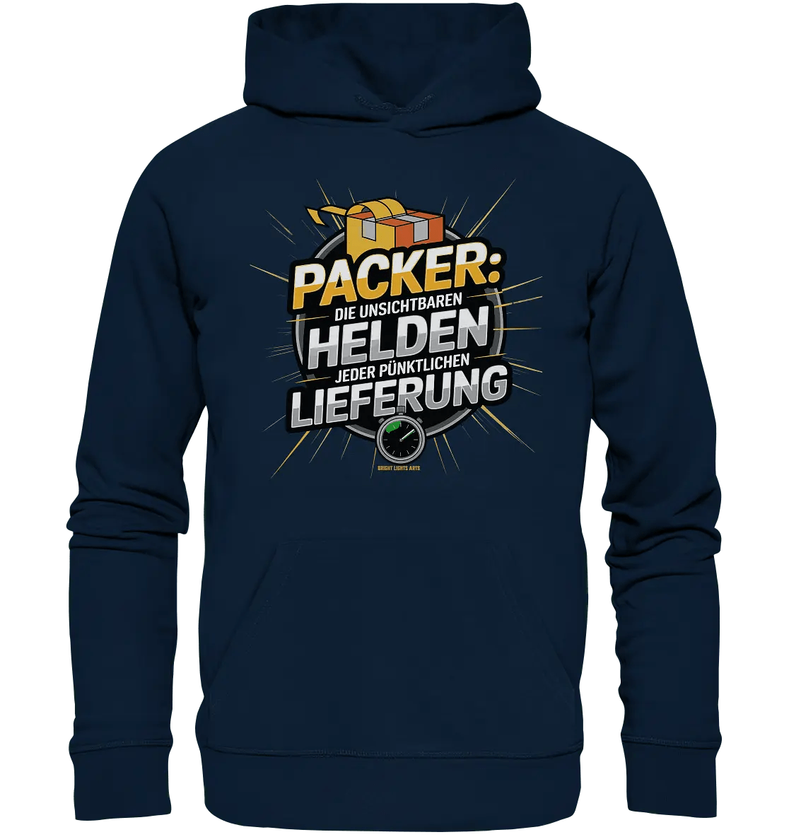 PACKER: Unsichtbare Helden der Logistik – Ein Design für Berufsstolz - Organic Hoodie - Bright Lights Arts
