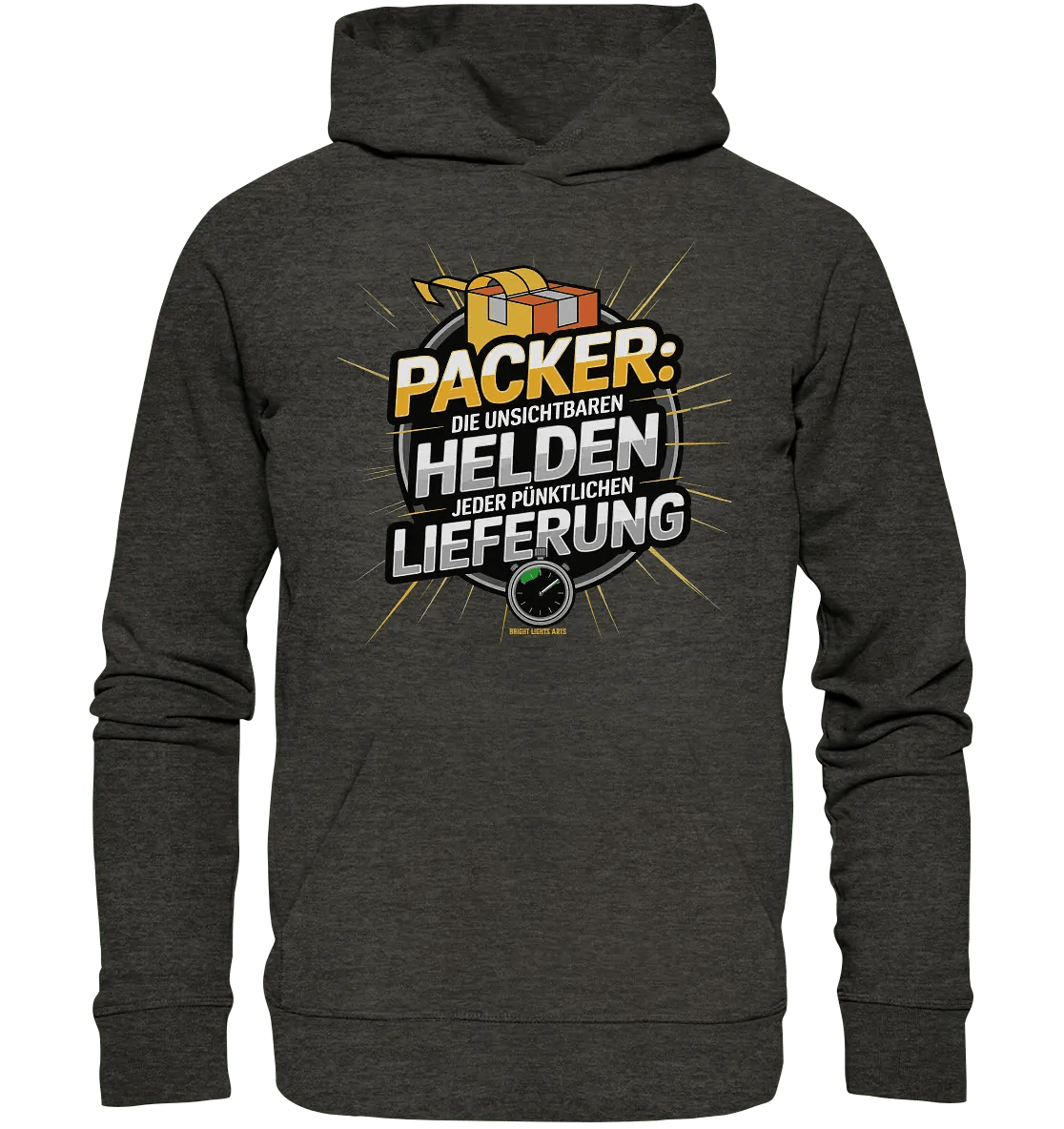 PACKER: Unsichtbare Helden der Logistik – Ein Design für Berufsstolz - Organic Hoodie - Bright Lights Arts
