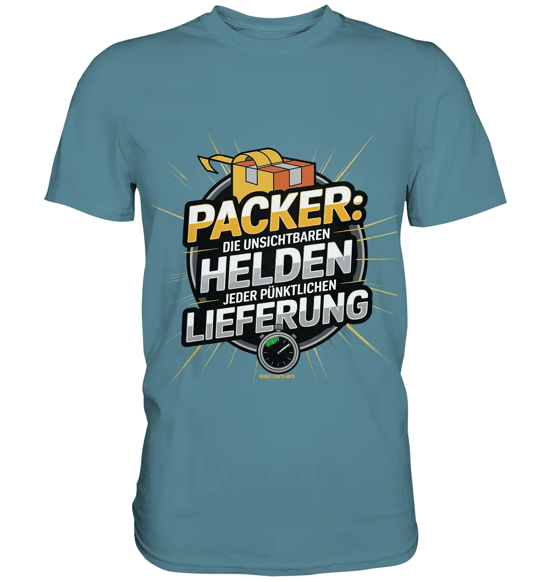 PACKER: Unsichtbare Helden der Logistik – Ein Design für Berufsstolz - Premium Shirt - Bright Lights Arts