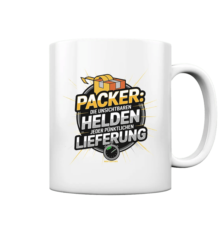 PACKER: Unsichtbare Helden der Logistik – Ein Design für Berufsstolz - Tasse glossy - Bright Lights Arts