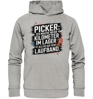 Picker – Kilometerjagd im Lager, neu definiert - Organic Hoodie - Bright Lights Arts