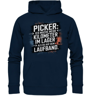 Picker – Kilometerjagd im Lager, neu definiert - Organic Hoodie - Bright Lights Arts