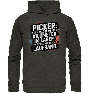 Picker – Kilometerjagd im Lager, neu definiert - Organic Hoodie - Bright Lights Arts