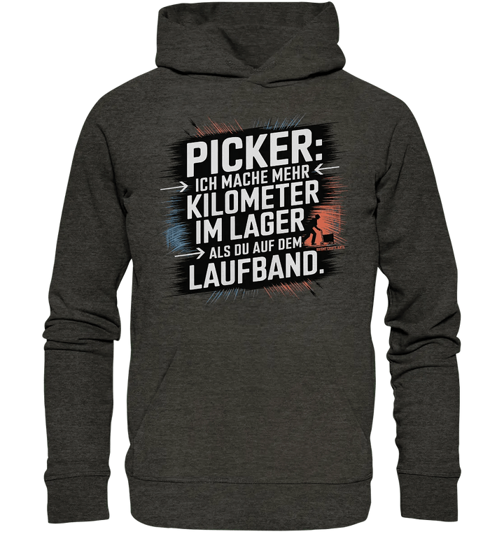 Picker – Kilometerjagd im Lager, neu definiert - Organic Hoodie - Bright Lights Arts