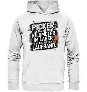Picker – Kilometerjagd im Lager, neu definiert - Organic Hoodie - Bright Lights Arts
