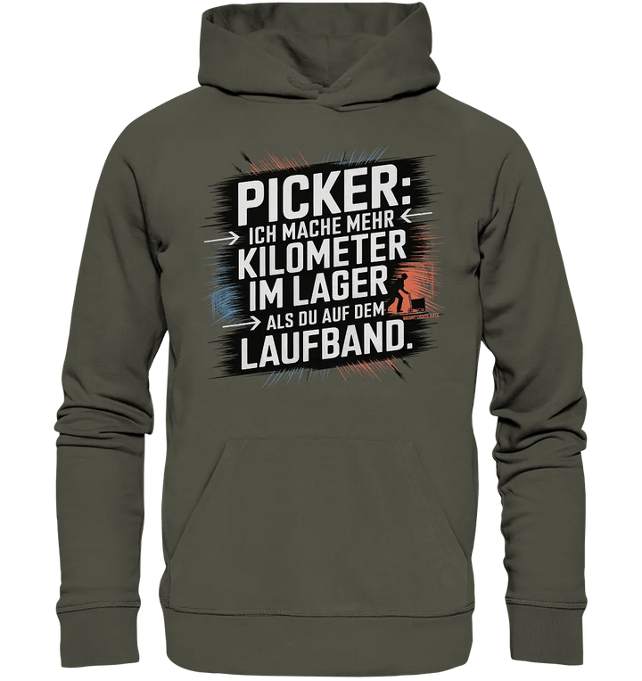 Picker – Kilometerjagd im Lager, neu definiert - Organic Hoodie - Bright Lights Arts