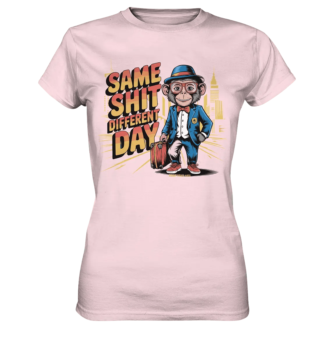 SAME SHIT DIFFERENT DAY – Humorvolles Design mit Affen im Anzug - Ladies Premium Shirt - Bright Lights Arts