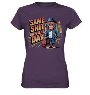 SAME SHIT DIFFERENT DAY – Humorvolles Design mit Affen im Anzug - Ladies Premium Shirt - Bright Lights Arts