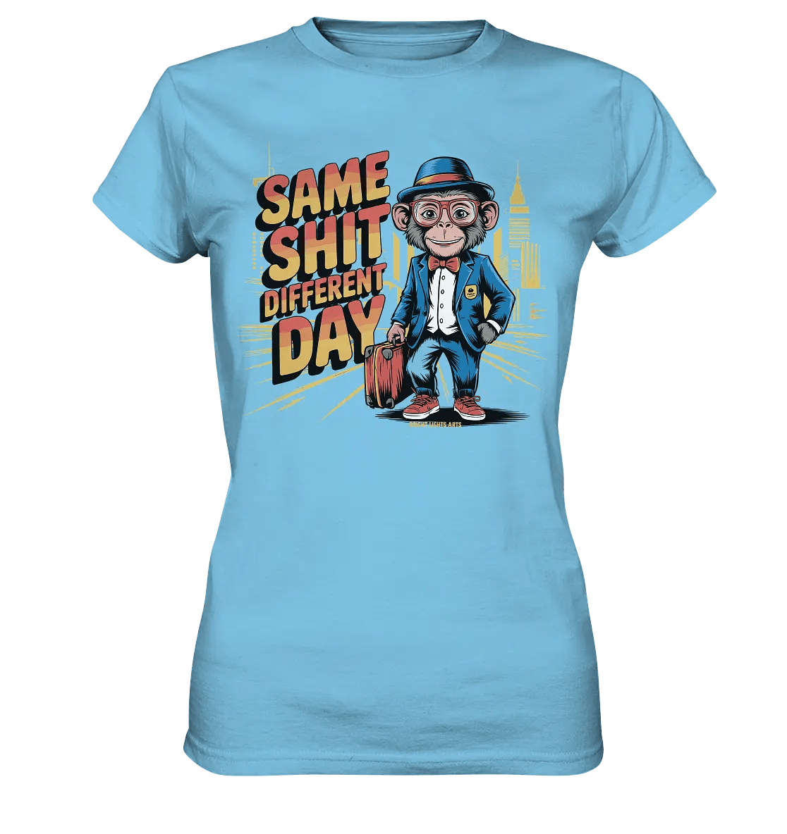 SAME SHIT DIFFERENT DAY – Humorvolles Design mit Affen im Anzug - Ladies Premium Shirt - Bright Lights Arts