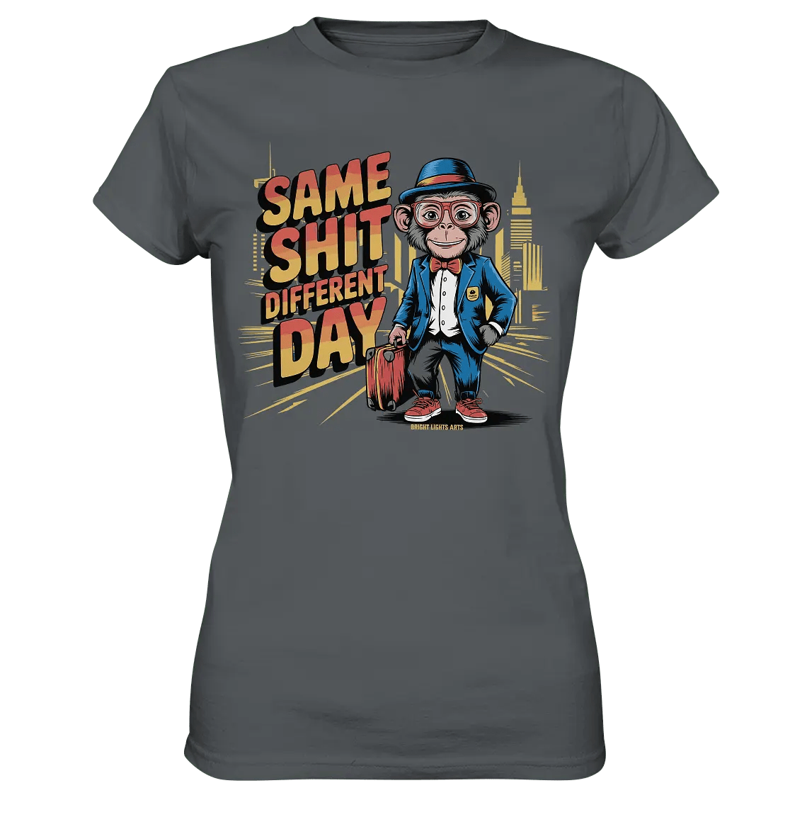 SAME SHIT DIFFERENT DAY – Humorvolles Design mit Affen im Anzug - Ladies Premium Shirt - Bright Lights Arts