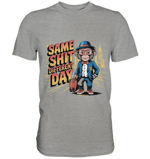 SAME SHIT DIFFERENT DAY – Humorvolles Design mit Affen im Anzug - Premium Shirt - Bright Lights Arts