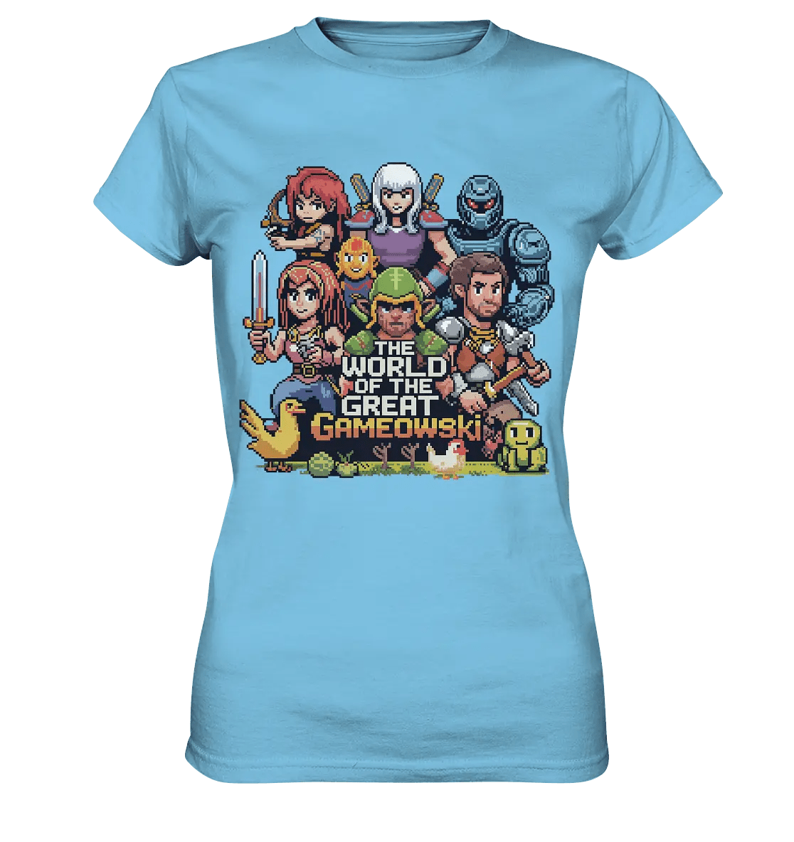 The World of the Great Gameowski – Exklusives Pixel - Art Design - Ladies Premium Shirt - Bright Lights Arts