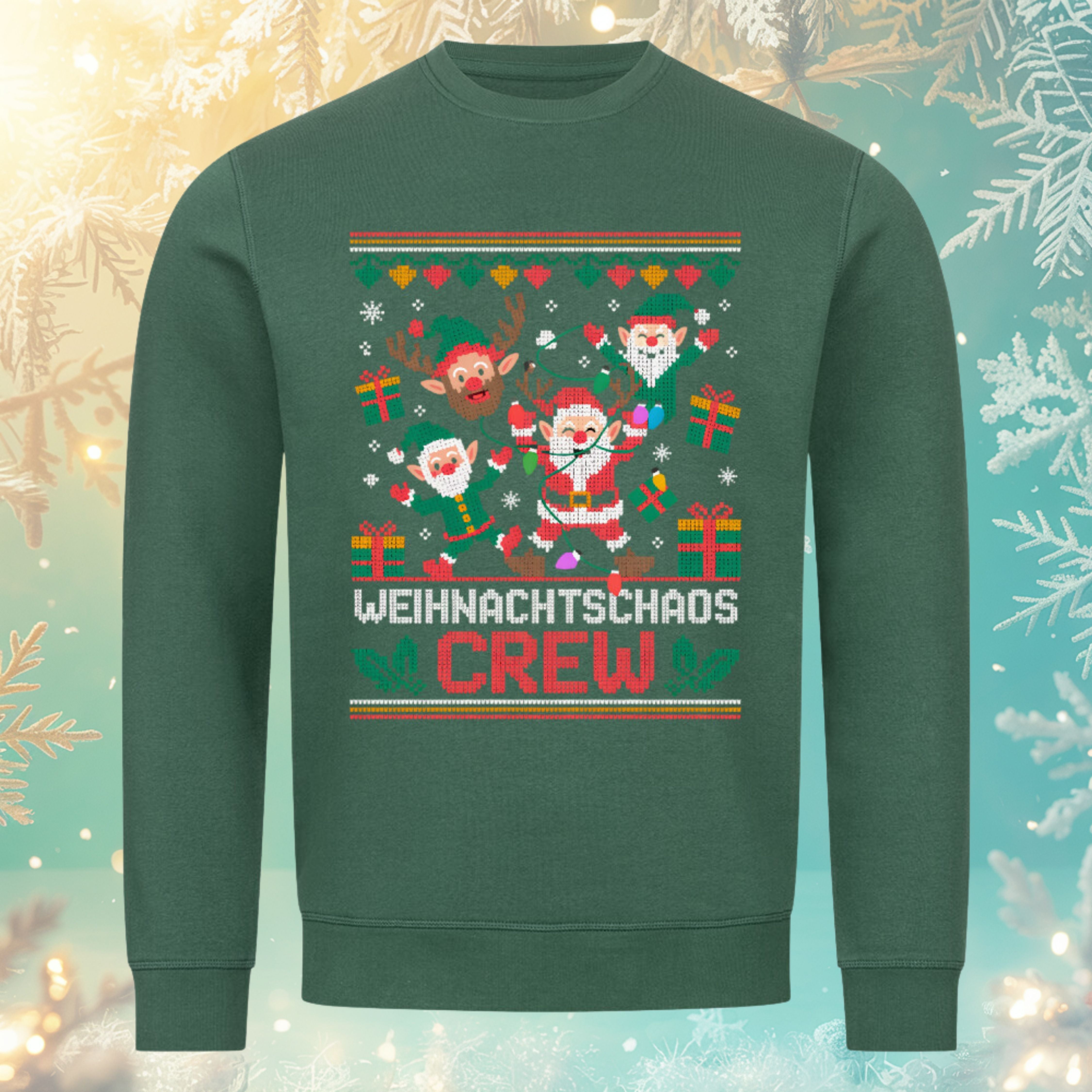 Ugly Christmas Sweater – Weihnachtschaos Crew | Premium Organic Sweatshirt MarketPrint